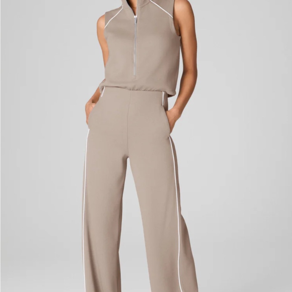 SPANX Taupe Wide Leg Jumpsuit